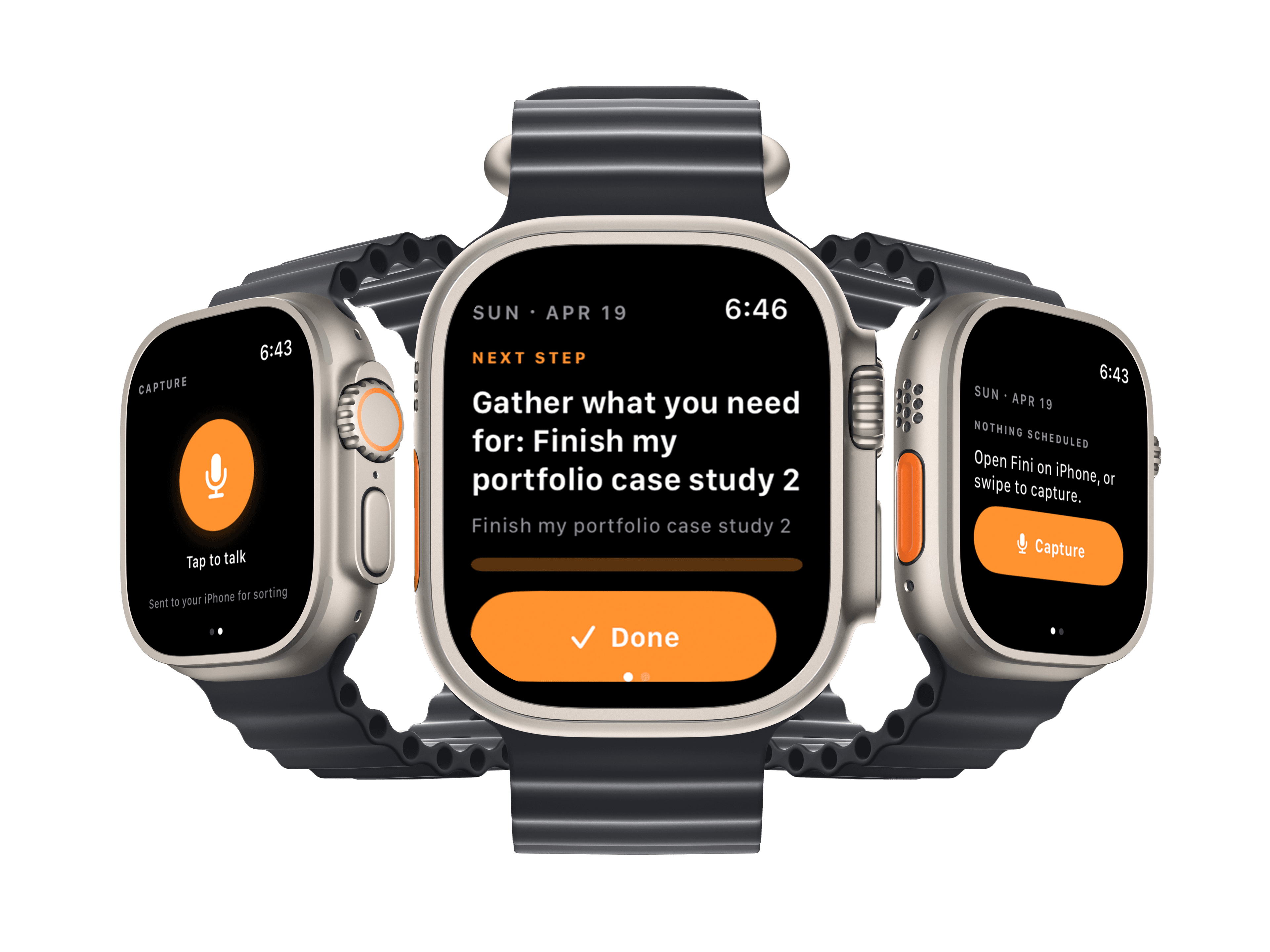 Next step on Apple Watch, glanceable, focused forward motion
